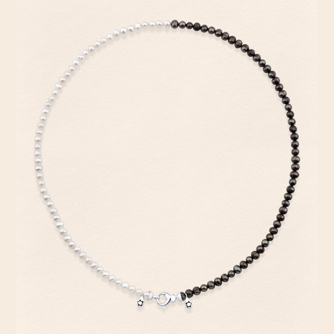 Sumerian Black & White Pearl Necklace