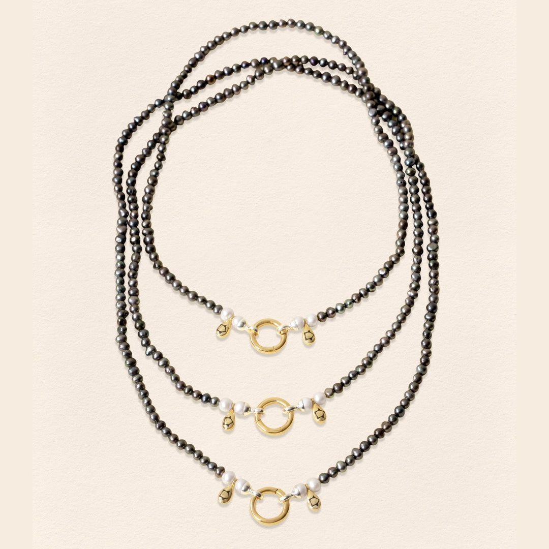 Sumerian Black Pearl Necklace - Men
