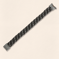 Black Leather Braided Bracelet Thick