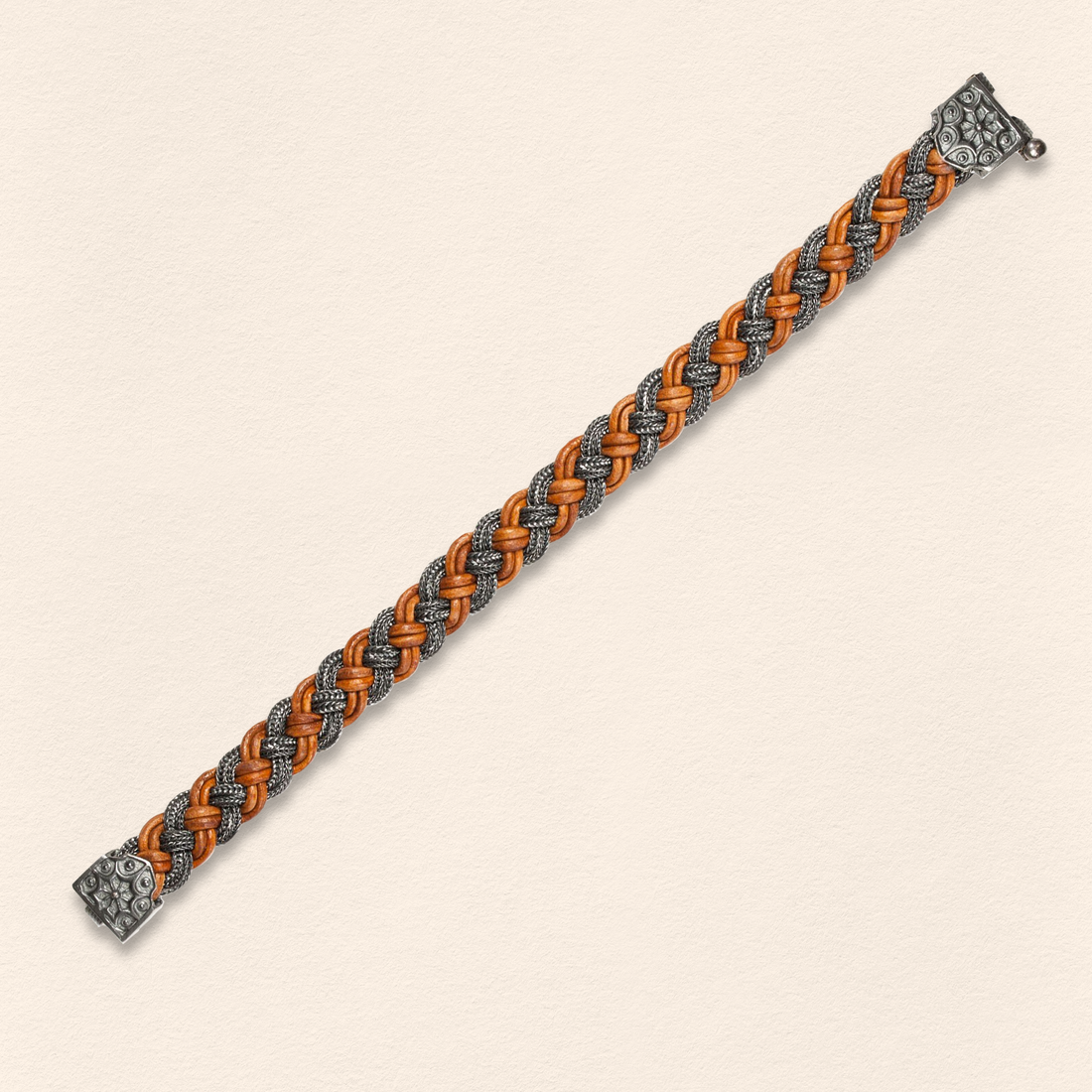 Brown Leather Braided Bracelet