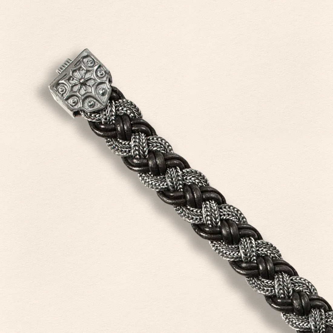 Black Leather Braided Bracelet