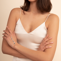 Eye Finger Bracelet Black Silver