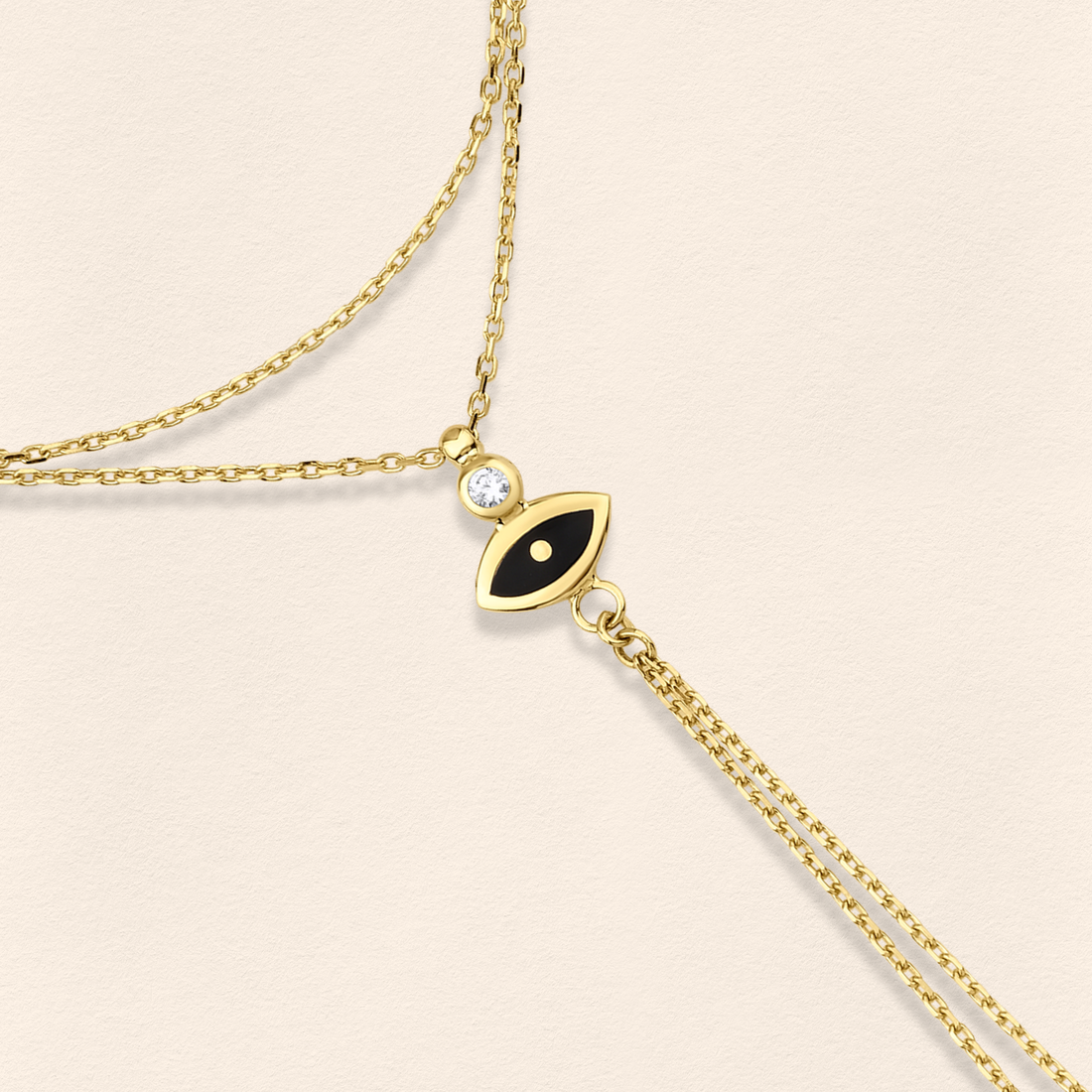 Eye Diamond Gold Finger Bracelet