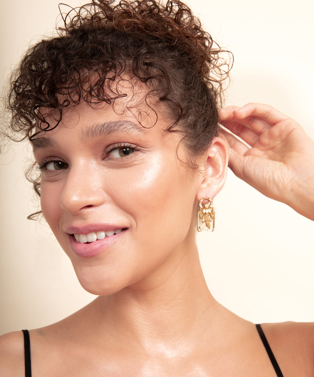 Birdman Crystal Gold Earrings