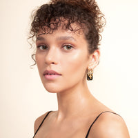 Birdman Onyx Gold Earrings