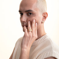 Sumerian Mosaic Pearl Love Gold Ring