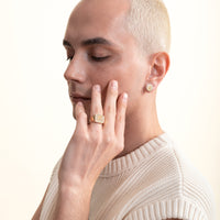 Sumerian Mosaic Pearl Love Earring - Men