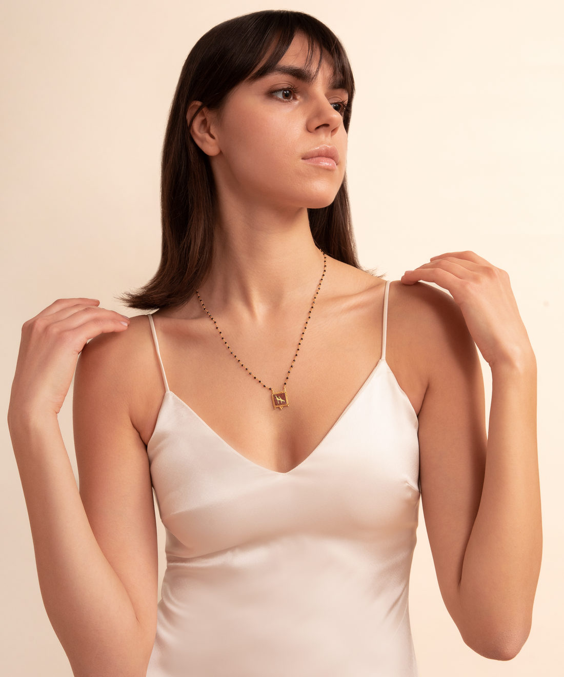 Coral Crane Necklace