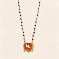 Coral Crane Necklace