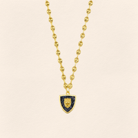 Assyrian Lion Black Pearl Necklace