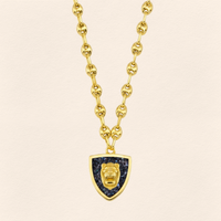 Assyrian Lion Black Pearl Necklace