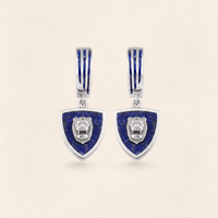 Assyrian Lion Lapis Earrings