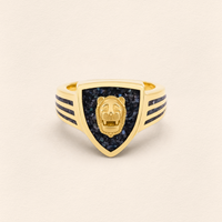 Assyrian Lion Black Pearl Ring
