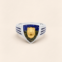 Assyrian Lion Lapis&Azurite Ring