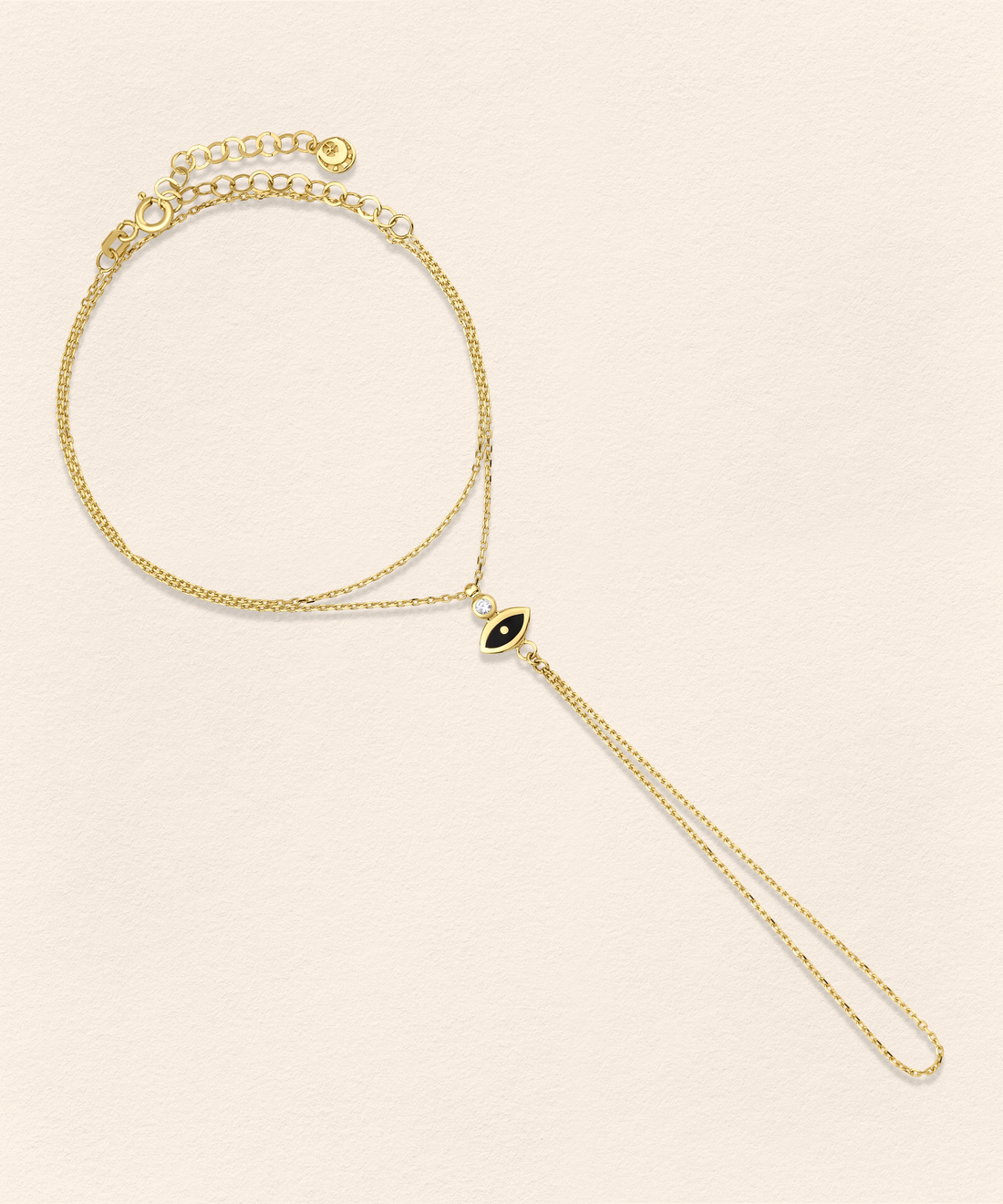 Eye Diamond Gold Finger Bracelet