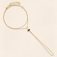 Eye Diamond Gold Finger Bracelet