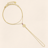 Adel Amethyst Gold Finger Bracelet