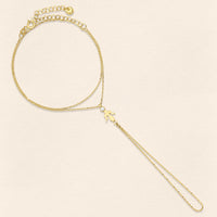 Alka Diamond Gold Finger Bracelet