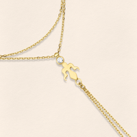 Alka Diamond Gold Finger Bracelet