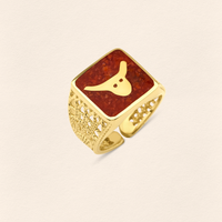 Coral Bull Filigree Unisex Ring