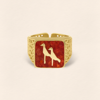 Coral Crane Filigree Unisex Ring