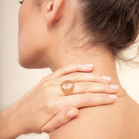 Serpent Crystal Filigree Gold Ring