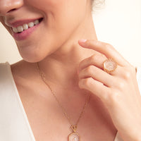Serpent Crystal Filigree Gold Ring