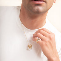 Birdman Crystal Gold Necklace - Men