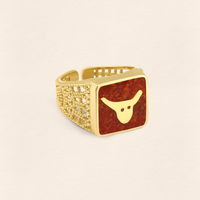 Coral Bull Filigree Unisex Ring