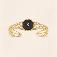 Serpent Onyx Filigree Gold Bracelet