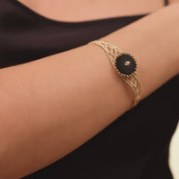 Serpent Onyx Filigree Gold Bracelet