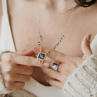 Lapis Crane Necklace