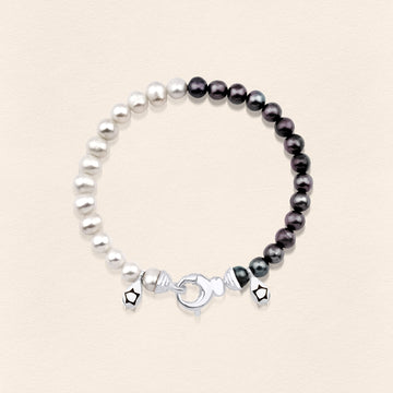 Sumerian Black & White Pearl Bracelet - Men