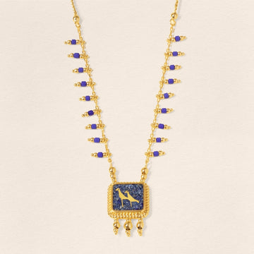 Lapis Crane Necklace