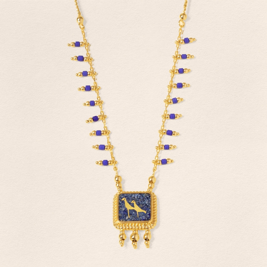 Lapis Crane Necklace