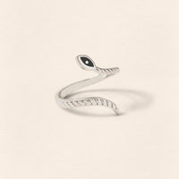 Snake Eye Ring Silver Black