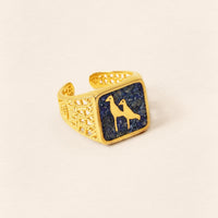 Lapis Crane Filigree Ring