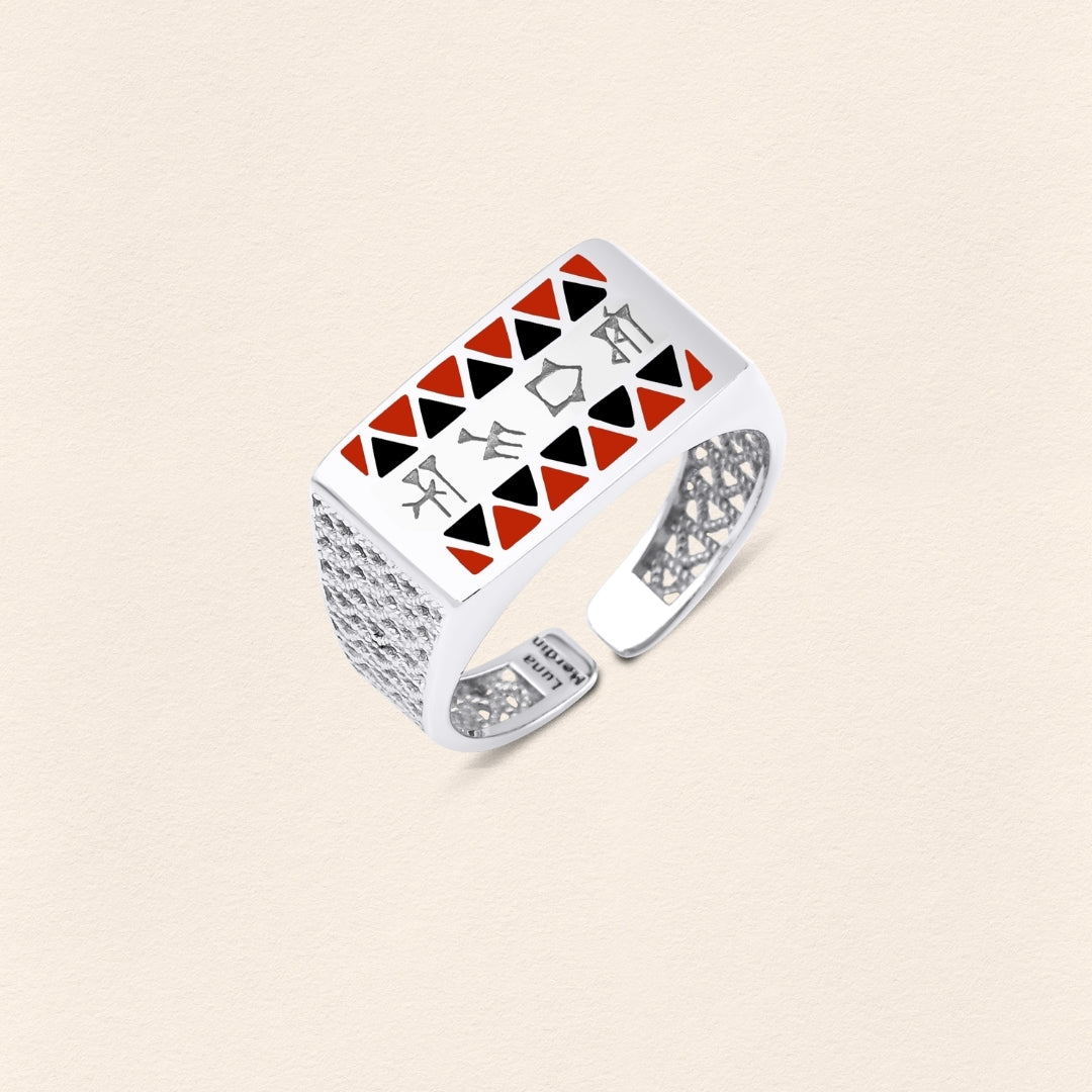 [COMMON] Sumerian Filigree Unisex Ring Red product detail