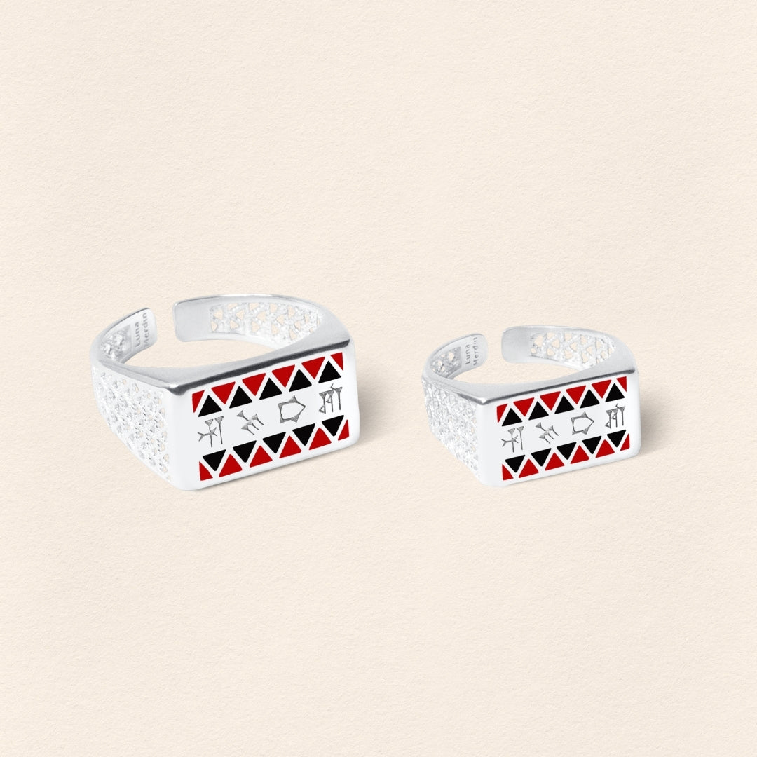 [COMMON] Sumerian Filigree Unisex Ring Red product detail
