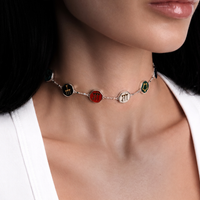Sumerian Colorful Stone Mosaic Necklace