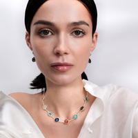 Sumerian Colorful Stone Mosaic Necklace
