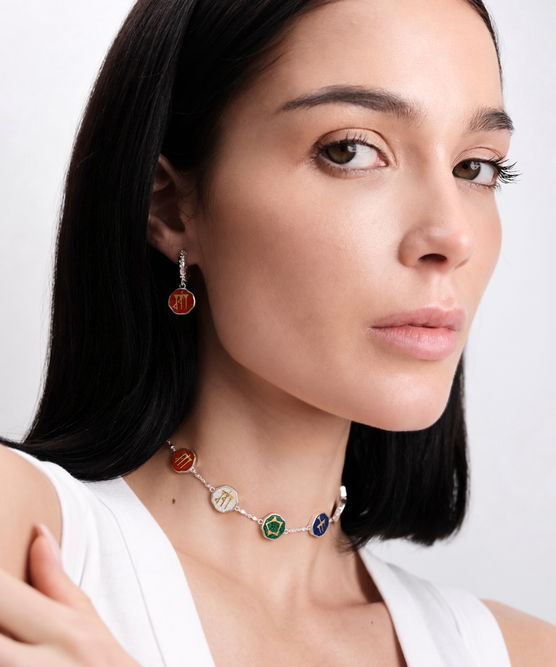 Sumerian Coral Love Earrings