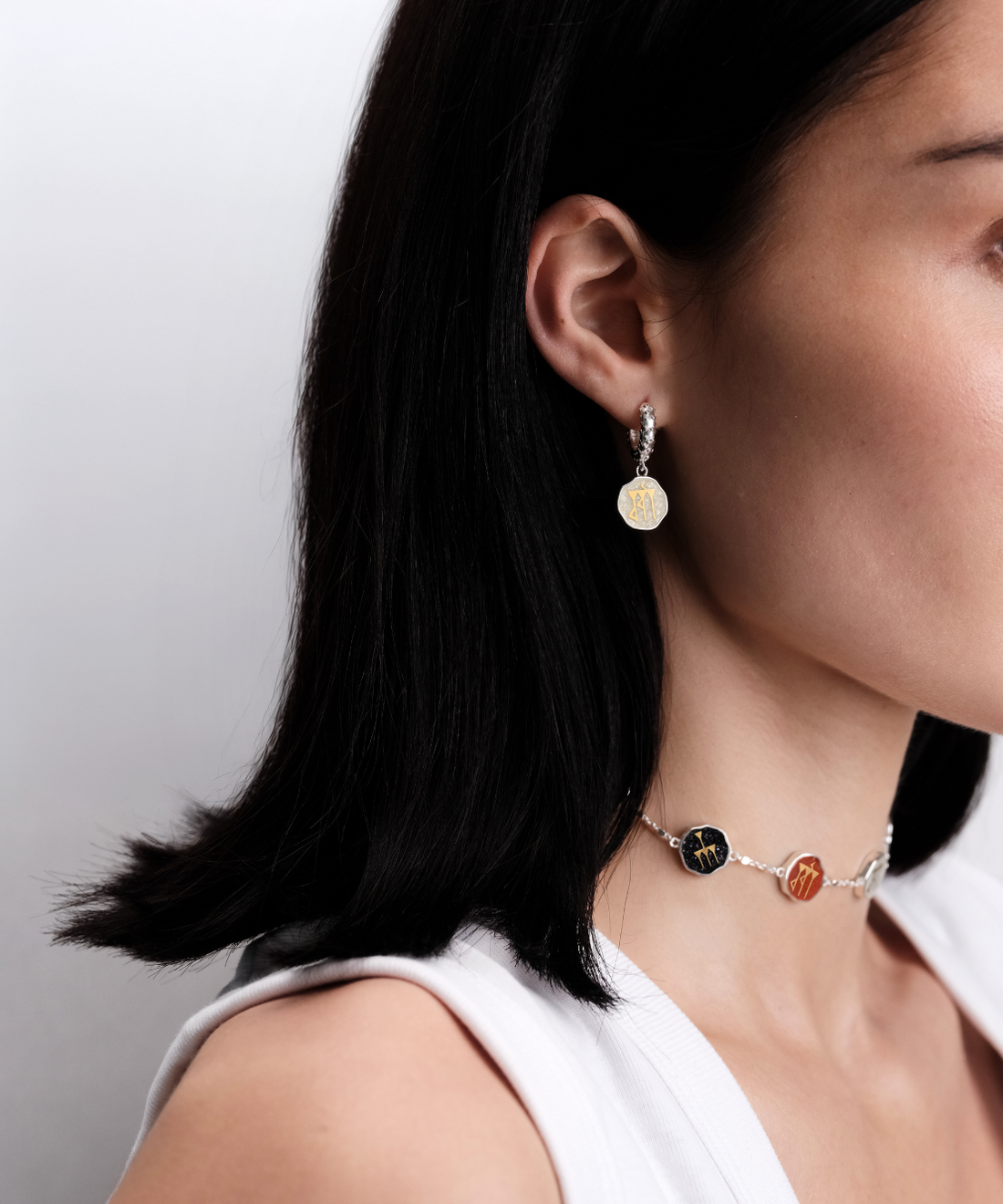 Sumerian White Pearl Love Earrings