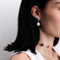 Sumerian White Pearl Love Earrings