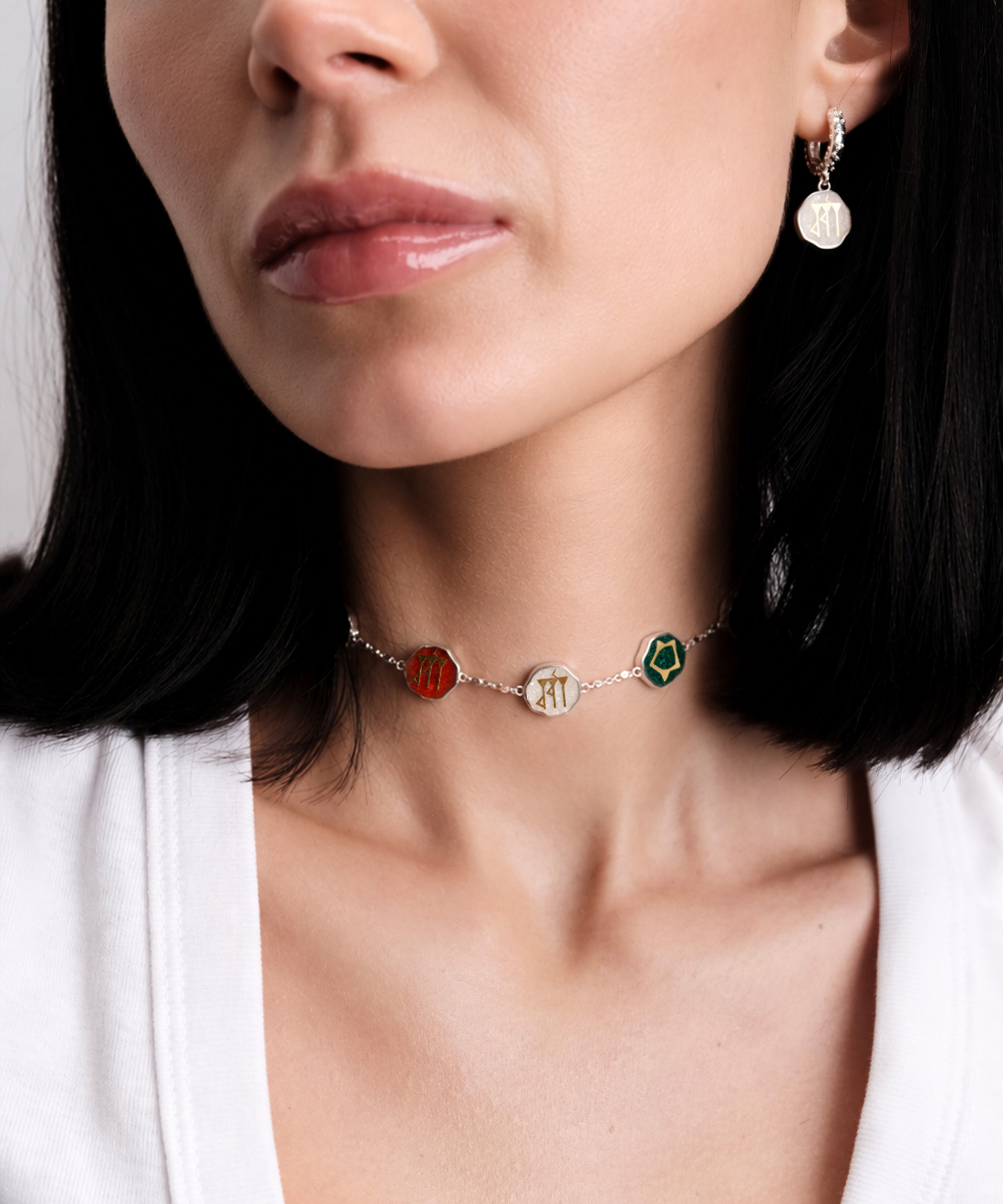 Sumerian White Pearl Love Earrings