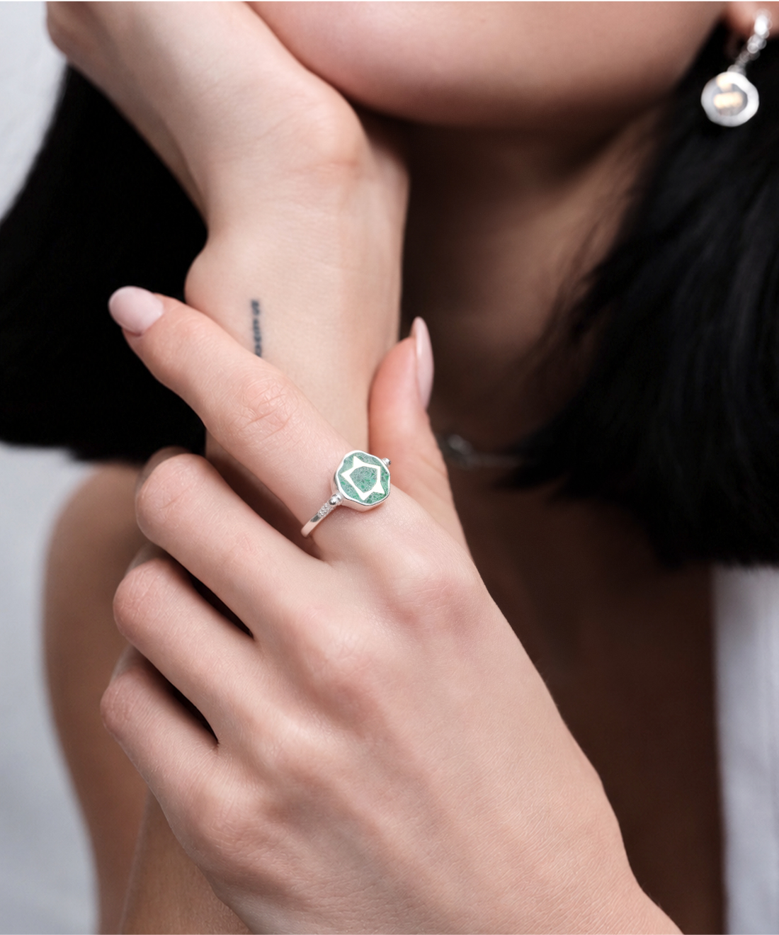 Sumerian Malachite Life Energy Small Ring
