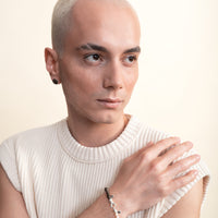[MEN] Sumerian Black & White Pearl Unisex Bracelet product detail