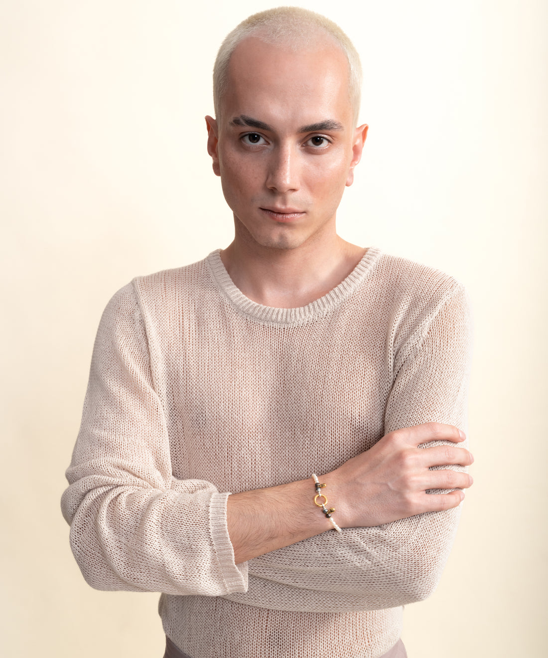 [MEN] Sumerian White Pearl Unisex Bracelet product detail