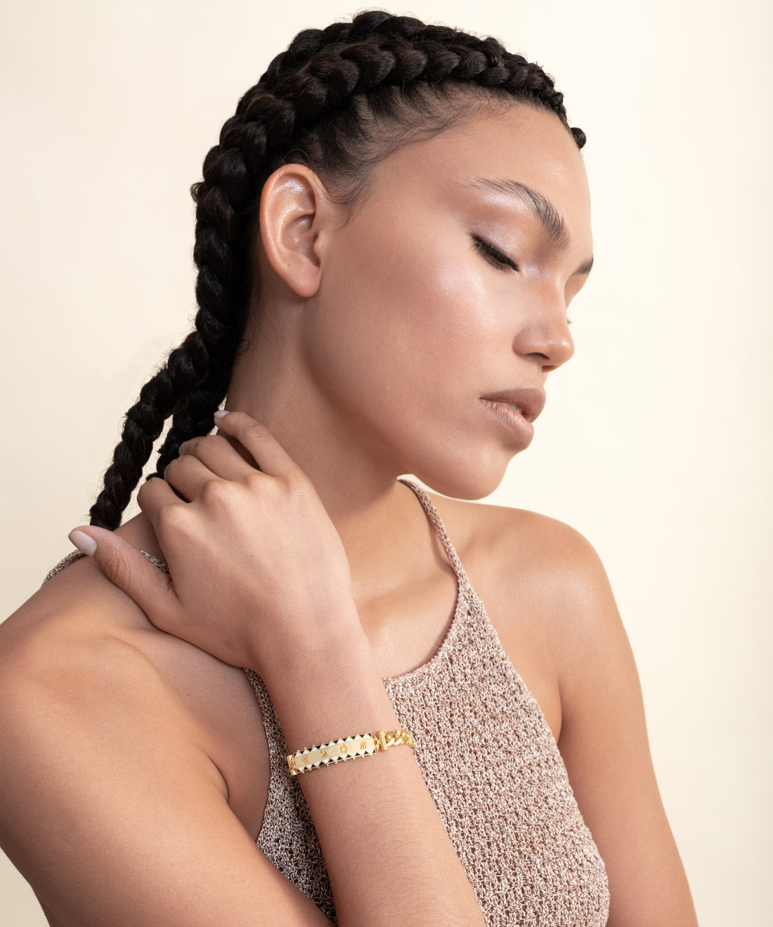[WOMEN] Sumerian Plate Unisex Bracelet Gold product detail