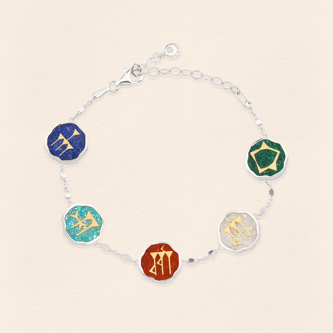 Sumerian Colorful Stone Mosaic Bracelet